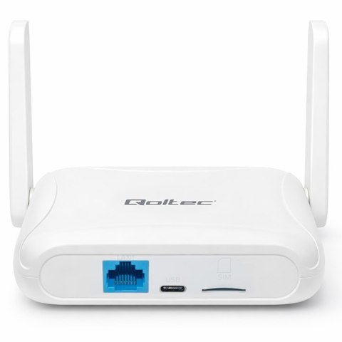 Qoltec Router Home & Travel 4G LTE WiFi 6 | AX300 | 2.4GHz | Dual Antena | USB-C | Micro SIM