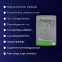 Qoltec Solarny regulator ładowania MPPT z czujnikiem temperatury 10A |12V / 24V | LCD | 2 x USB | GEL | LiFePO4