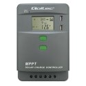 Qoltec Solarny regulator ładowania MPPT z czujnikiem temperatury 10A |12V / 24V | LCD | 2 x USB | GEL | LiFePO4