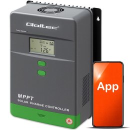 Qoltec Solarny regulator ładowania MPPT z czujnikiem temperatury 80A |12V / 24V / 36V / 48V | LCD | Bluetooth | APP | GEL | LiFe