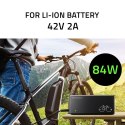 Qoltec Szybka Ładowarka do roweru elektrycznego 36V | 42V | 2A | wtyk magnetyczny Mi4 +kabel zasilający