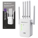 Qoltec Wzmacniacz sygnału WiFi | Repeater | Access Point | N300 | 6 anten | 2x RJ45