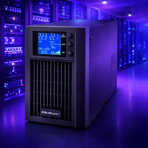 Qoltec Zasilacz awaryjny UPS Pure Sine Wave | 1kVA | 800W | AVR | LCD | Czysty Sinus