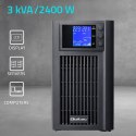 Qoltec Zasilacz awaryjny UPS Pure Sine Wave | 3kVA | 2400W | AVR | LCD | Czysty Sinus