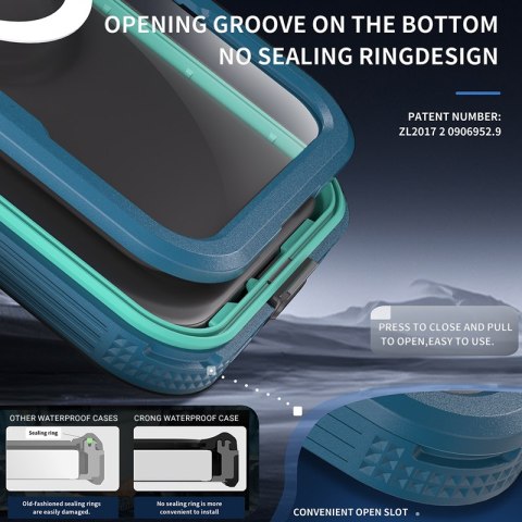 Crong Seal Cover - Wodoodporne etui IP68 do iPhone 17 Pro (morski)