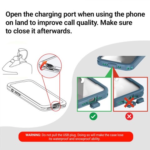 Crong Seal Cover - Wodoodporne etui IP68 do iPhone 17 Pro (morski)