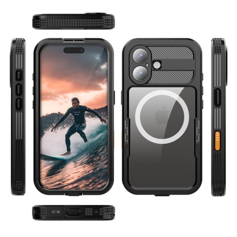 Crong Seal Cover - Wodoodporne etui IP68 do iPhone 17 (czarny)