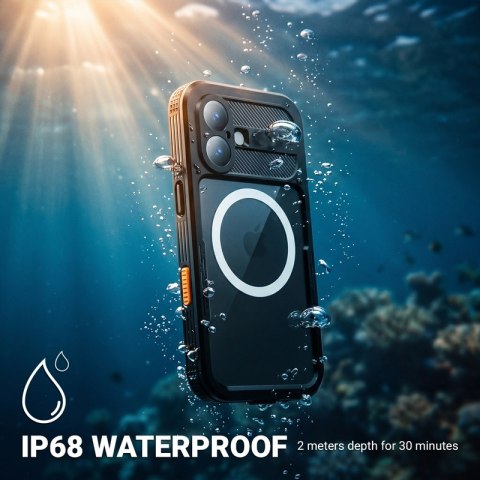 Crong Seal Cover - Wodoodporne etui IP68 do iPhone 17 (czarny)