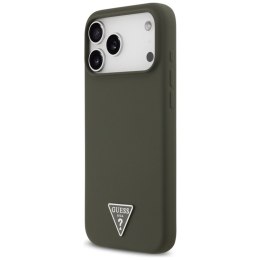 Guess Silicone Triangle Logo MagSafe - Etui iPhone 17 Pro Max (khaki)