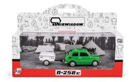Kolekcja PRL - Zestaw Fiat 126p + przyczepa Niewiadów Krótka ZIELONY