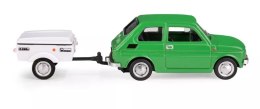 Kolekcja PRL - Zestaw Fiat 126p + przyczepa Niewiadów Krótka ZIELONY