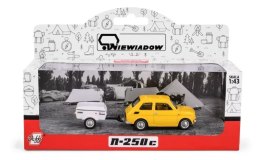 Kolekcja PRL - Zestaw Fiat 126p + przyczepa Niewiadów Krótka ŻÓŁTY