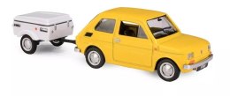 Kolekcja PRL - Zestaw Fiat 126p + przyczepa Niewiadów Krótka ŻÓŁTY