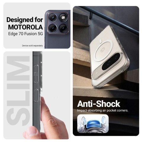 Crong Hybrid Clear Magnetic - Etui MagSafe Motorola Edge 70 Fusion 5G (przezroczysty)