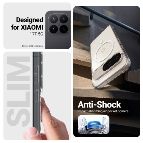 Crong Hybrid Clear Magnetic - Etui MagSafe Xiaomi 17T 5G (przezroczysty)