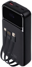 Powerbank Rivacase 20000mAh 22.5W PD 2x USB-C 1x USB-A VA2221 czarny + kabel USB-C i Lightning