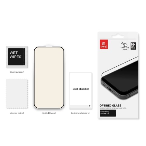 Crong OptiRed Glass - Szkło hartowane z filtrem światła niebieskiego iPhone 17e