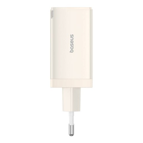 Ładowarka sieciowa Baseus GaN5, 2x USB-C + USB, 65W + kabel 1m (biała)