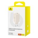 Ładowarka sieciowa Baseus GaN5, 2x USB-C + USB, 65W + kabel 1m (biała)