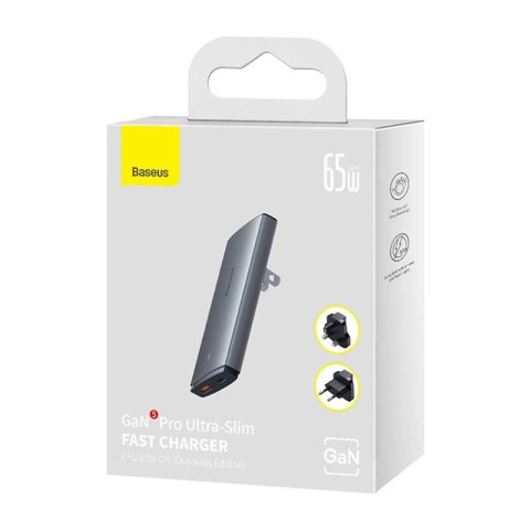 Ładowarka sieciowa Baseus GaN5, 65W, 1xport USB-C, 1XUSB-A