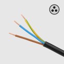 Przedłużacz 3 gniazda 2m typu francuskiego bez przełącznika (3x1,5mm) Rebel czarny