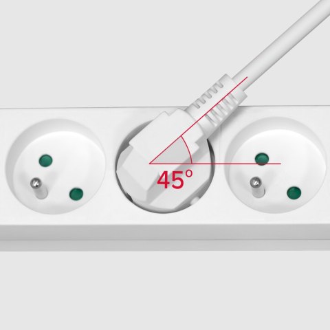 Przedłużacz 5 gniazd 5m typu francuskiego bez przełącznika (3x1,5mm) Rebel biały