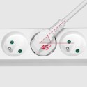 Przedłużacz 5 gniazd 5m typu francuskiego bez przełącznika (3x1,5mm) Rebel biały