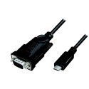 LogiLink AU0051A adapter kablowy 1,2 m USB C VGA (D-Sub) Czarny