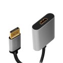 LogiLink CDA0108 adapter kablowy 0,15 m DisplayPort HDMI Czarny, Szary