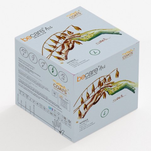 BECARE ART L GOODPACK Rękawice zabiegowe nitrylowe z owsem, 200szt