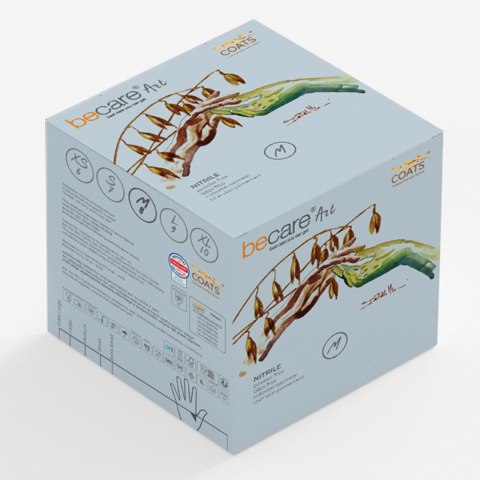BECARE ART M GOODPACK Rękawice zabiegowe nitrylowe z owsem, 200szt