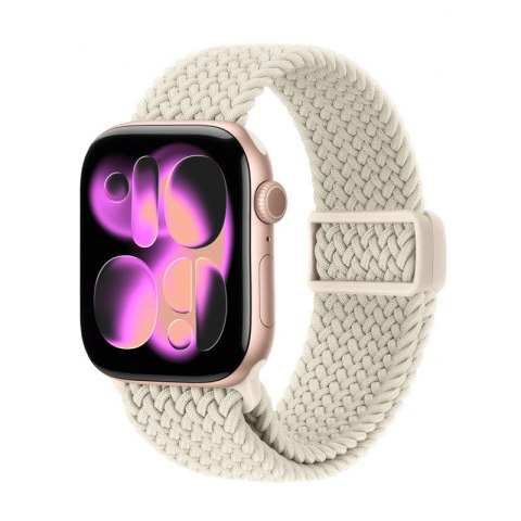 Crong Wave Band - Pleciony pasek do Apple Watch 38/40/41/42 mm (beżowy)