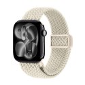 Crong Wave Band - Pleciony pasek do Apple Watch 38/40/41/42 mm (beżowy)