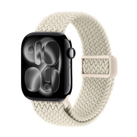 Crong Wave Band - Pleciony pasek do Apple Watch 38/40/41/42 mm (beżowy)