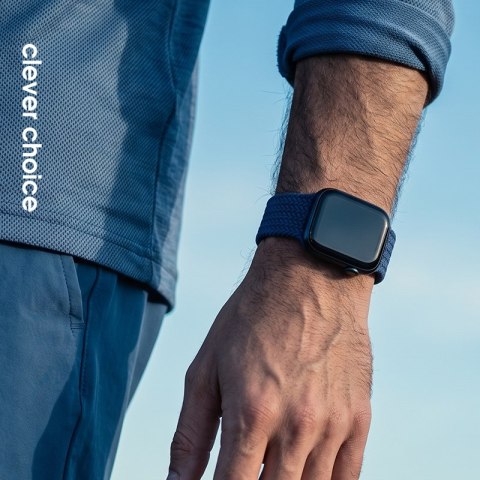 Crong Wave Band - Pleciony pasek do Apple Watch 38/40/41/42 mm (granatowy)
