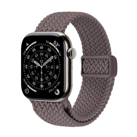 Crong Wave Band - Pleciony pasek do Apple Watch 44/45/46/49 mm (brązowy)