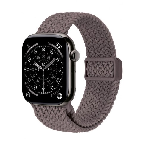 Crong Wave Band - Pleciony pasek do Apple Watch 44/45/46/49 mm (brązowy)