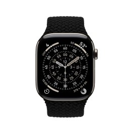 Crong Wave Band - Pleciony pasek do Apple Watch 44/45/46/49 mm (czarny)