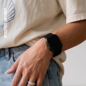 Crong Wave Band - Pleciony pasek do Apple Watch 44/45/46/49 mm (czarny)