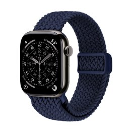 Crong Wave Band - Pleciony pasek do Apple Watch 44/45/46/49 mm (granatowy)