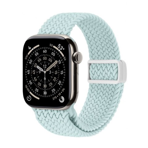 Crong Wave Band - Pleciony pasek do Apple Watch 44/45/46/49 mm (miętowy)