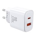 Ładowarka sieciowa Joyroom JR-TCF05, 20W + kabel C to L 1m (biała)