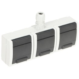 GNIAZDO NATYNKOWE POTRÓJNE AQUANT-2K-G3/EPN 250 V AC 16 A IP65 Elektro-Plast