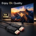 Qoltec Kabel DisplayPort v2.1 męski | DisplayPort v2.1 męski | 8K | 54G | 0.5m