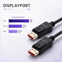 Qoltec Kabel DisplayPort v2.1 męski | DisplayPort v2.1 męski | 8K | 54G | 0.5m