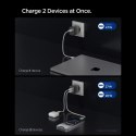 Spigen Essential EE472EU GaN - Ładowarka sieciowa 2x USB-C PD PPS 47W (Gunmetal)