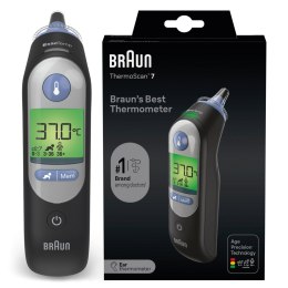 BRAUN THERMOSCAN® 7 IRT6520 BLACK Termometr do ucha z Age Precision, podświetlany wyświetlacz