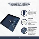 Elegancki Zestaw Prezentowy Granatowy Skórzany Notes A5 z Długopisem w Pudełku Prezentowym - EE13