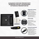 Elegancki Zestaw Upominkowy - Notes Skórzany z Parasolką i Długopisem w Pudełku Prezentowym - EE12