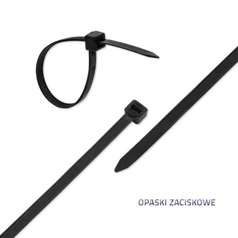 Qoltec Opaski zaciskowe Trytki kablowe | 3.6*150mm | 100 szt. | Nylon66 | UV | Czarne